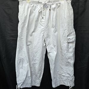 Venezia White Drawstring Waist Cargo Shorts